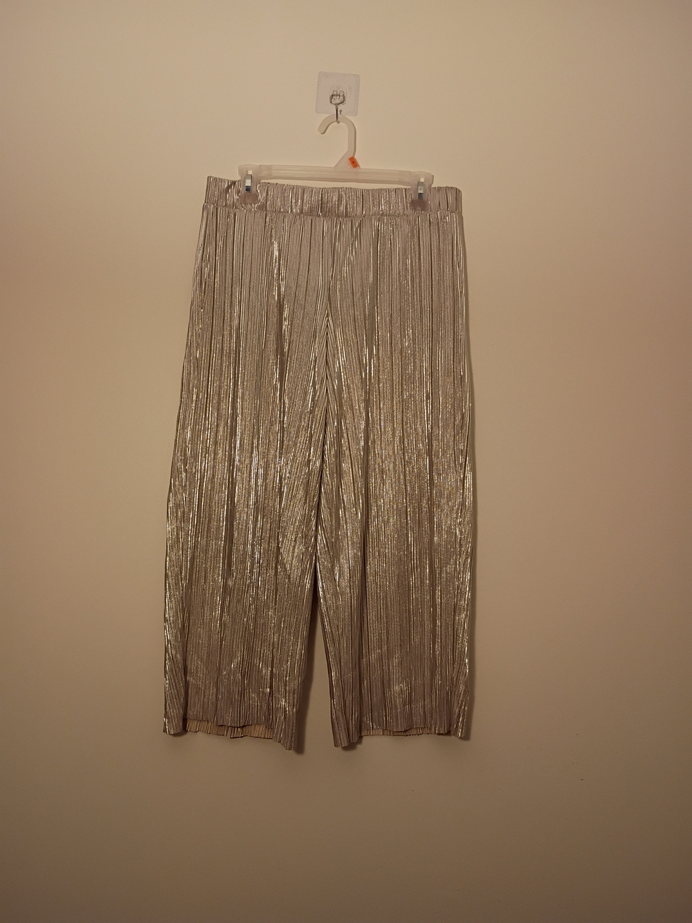 Marc New York Metallic Gold Pleated Wide-Leg Pants